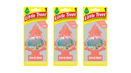 Three Little Trees Coral Reef packs on a white background