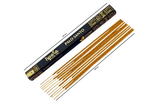 Palo Santo incense sticks with packaging on a white background