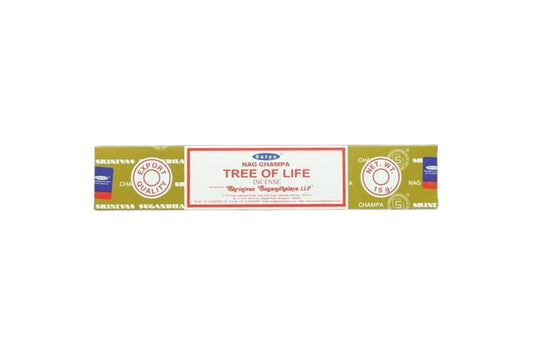 Box of Tree of Life incense sticks on a white background