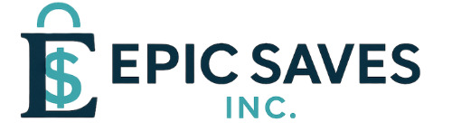 Logo of Epic Saves Inc. with a stylized 'E' and '$' on a white background