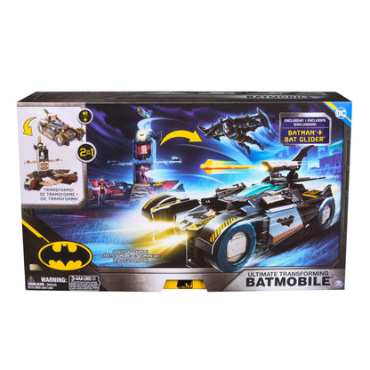 Boxed Batman ultimate transforming batmobile toy set on a white background