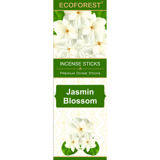 Ecoforest Jasmin Blossom incense sticks packaging on a white background
