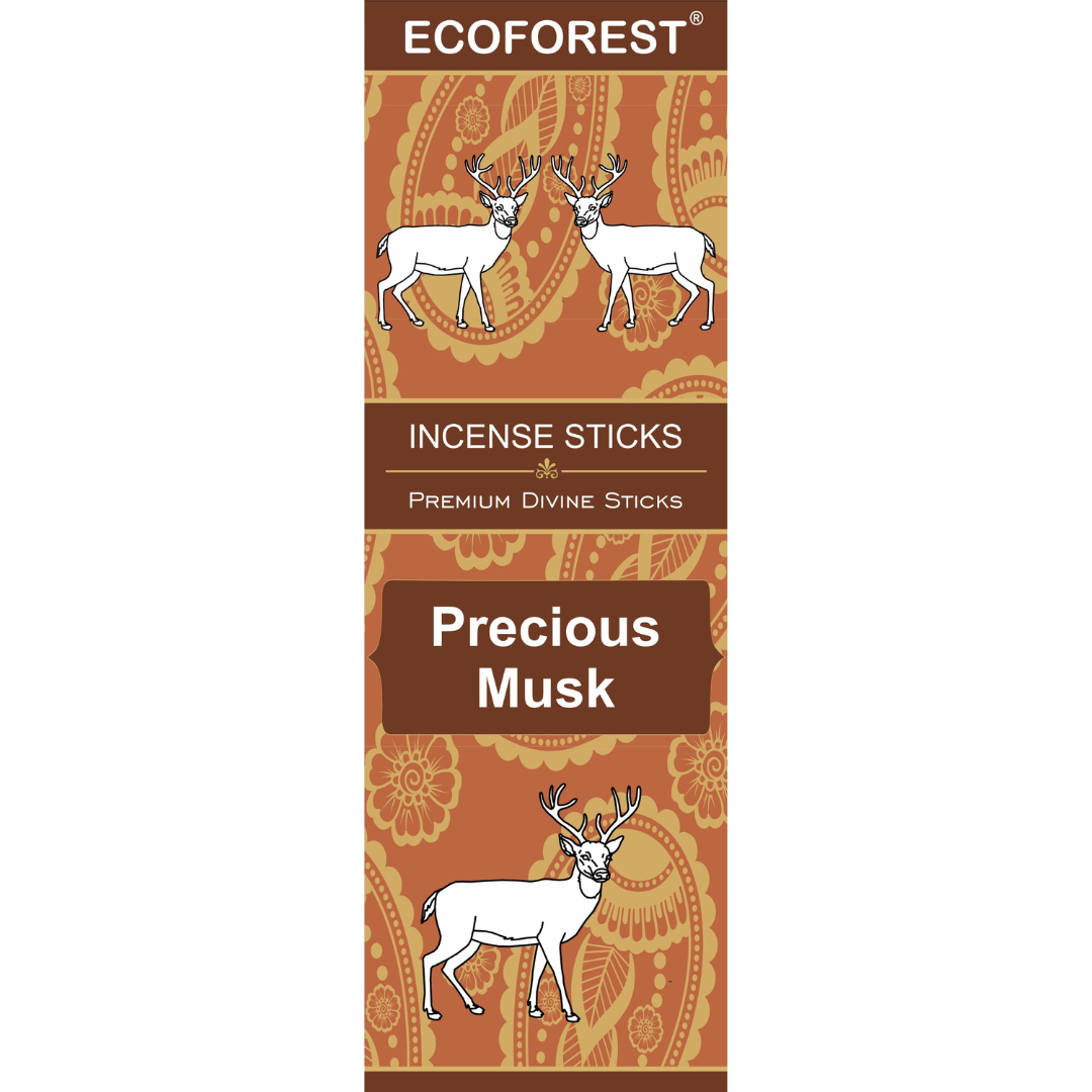 Ecoforest Incense Sticks packaging with deer illustration on a white background