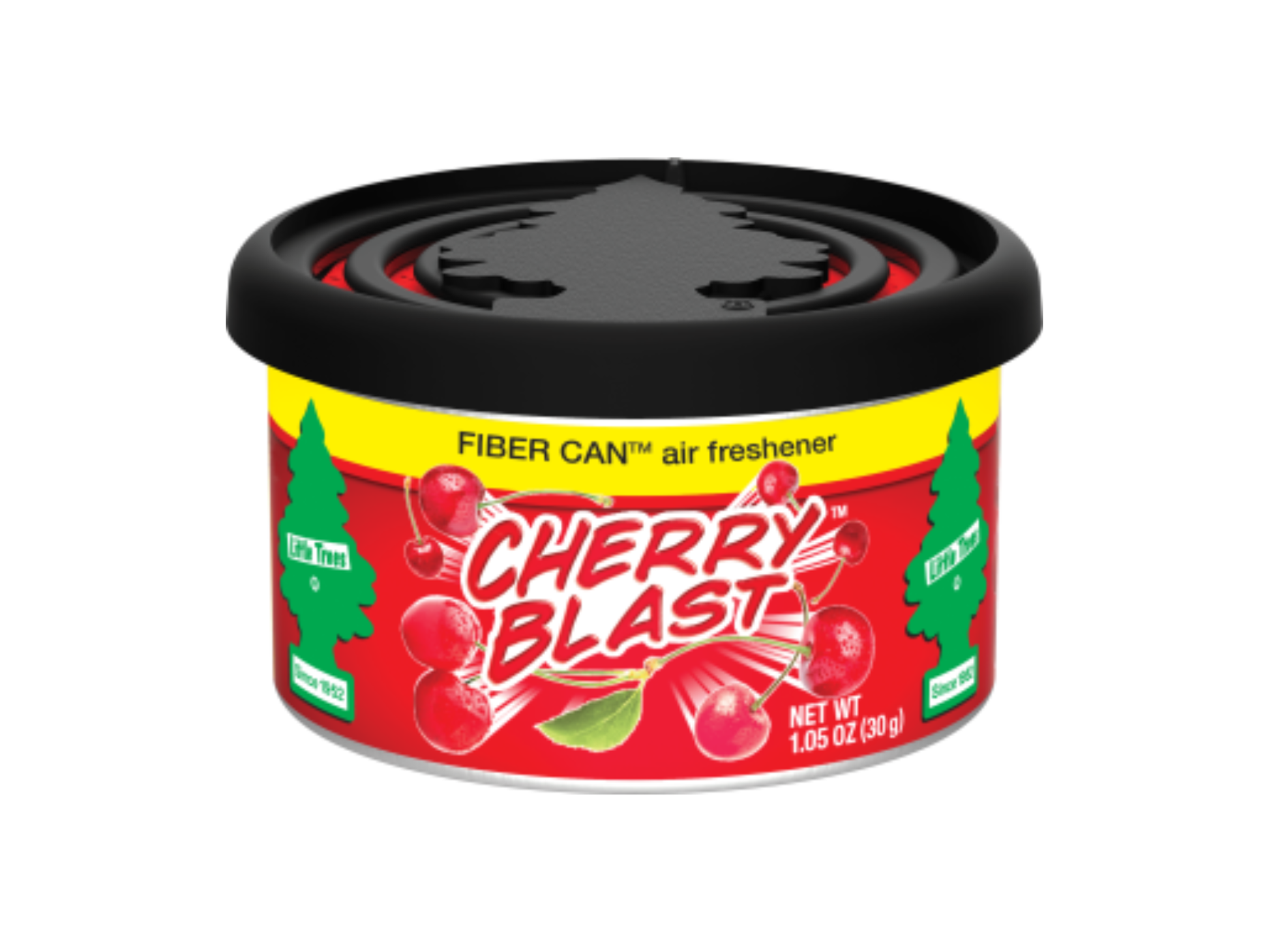 Fiber Can Cherry Blast air freshener on a white background
