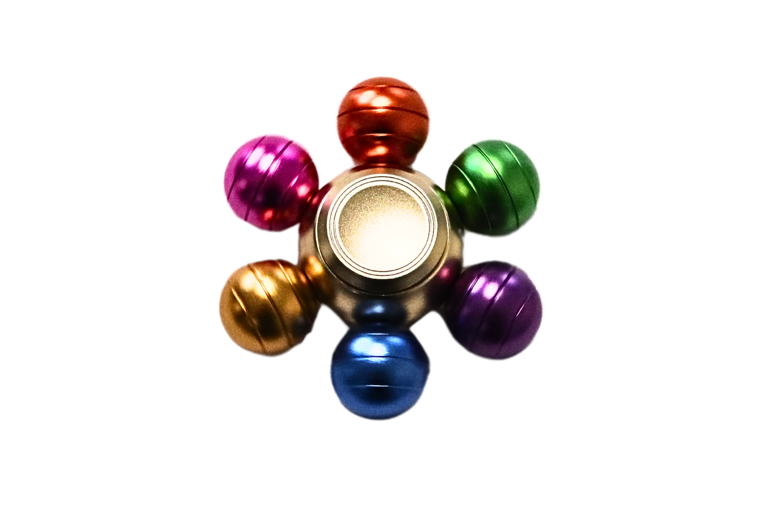 Multicolored fidget spinner on a white background