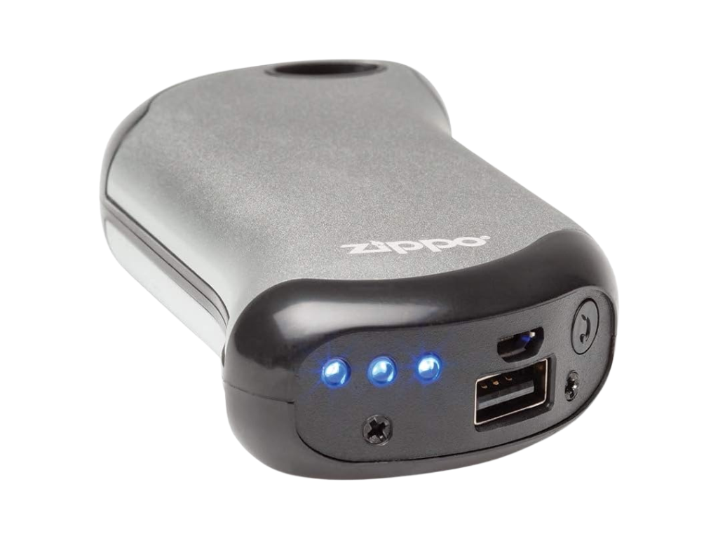 Zippo Heatbank 9s bottom view with charging ports on a white background