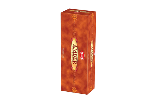 Amber incense box on a white background