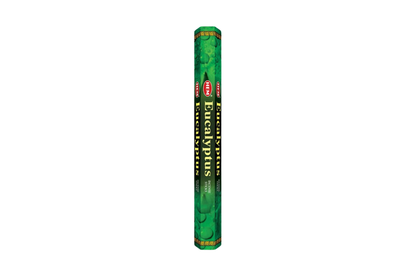 Green incense stick packaging on a white background