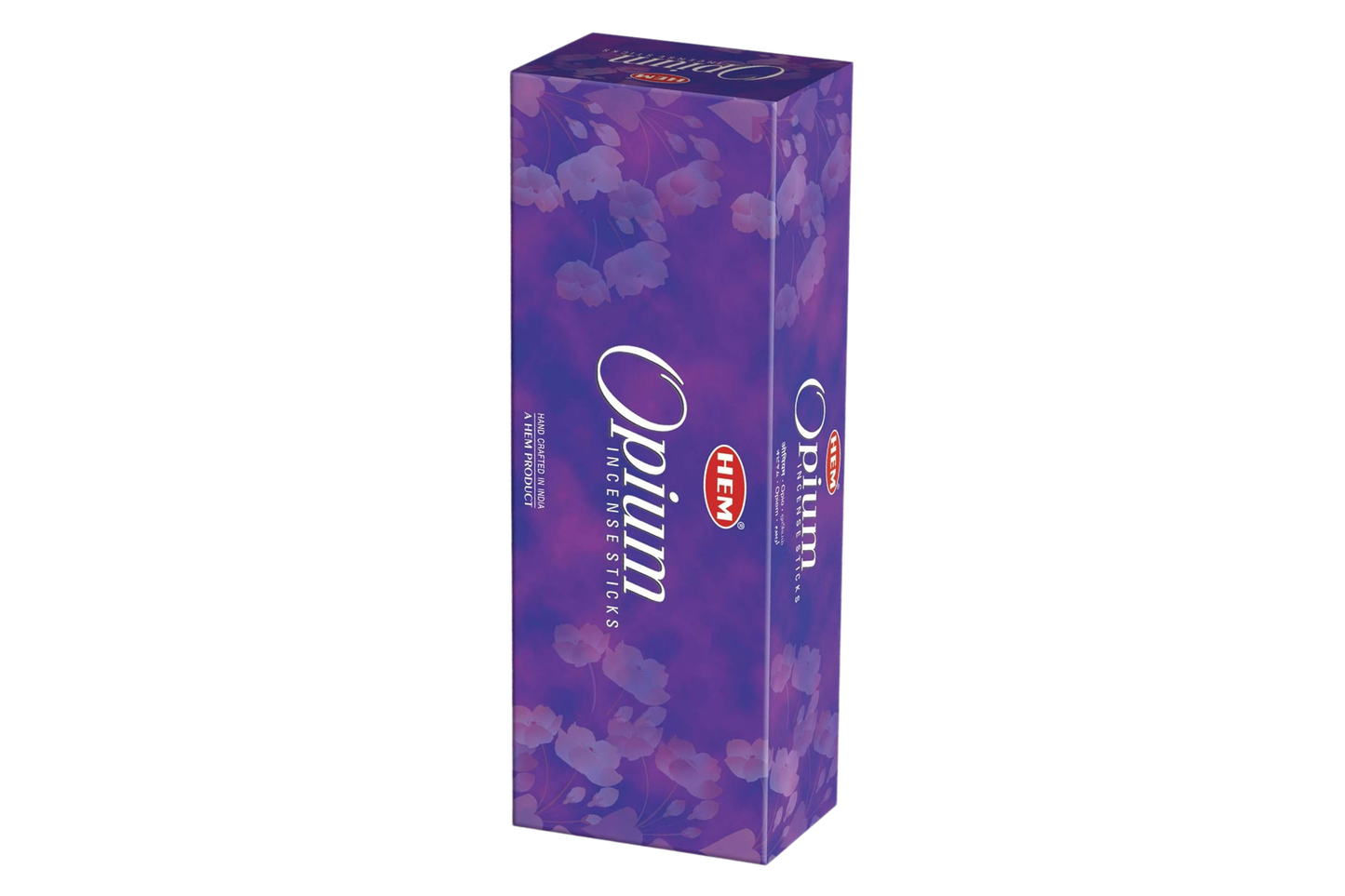 Purple box with 'Opium' branding on a white background