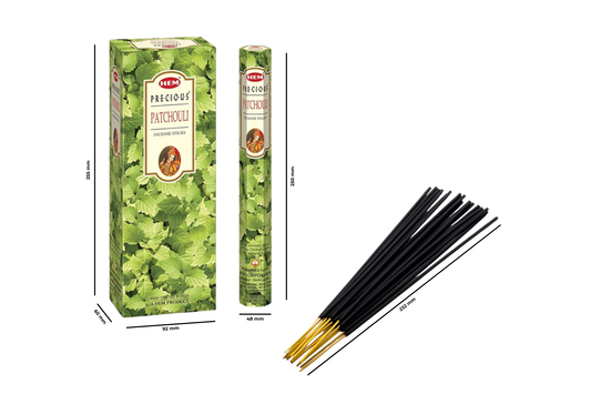 Incense sticks with their packaging on a white background