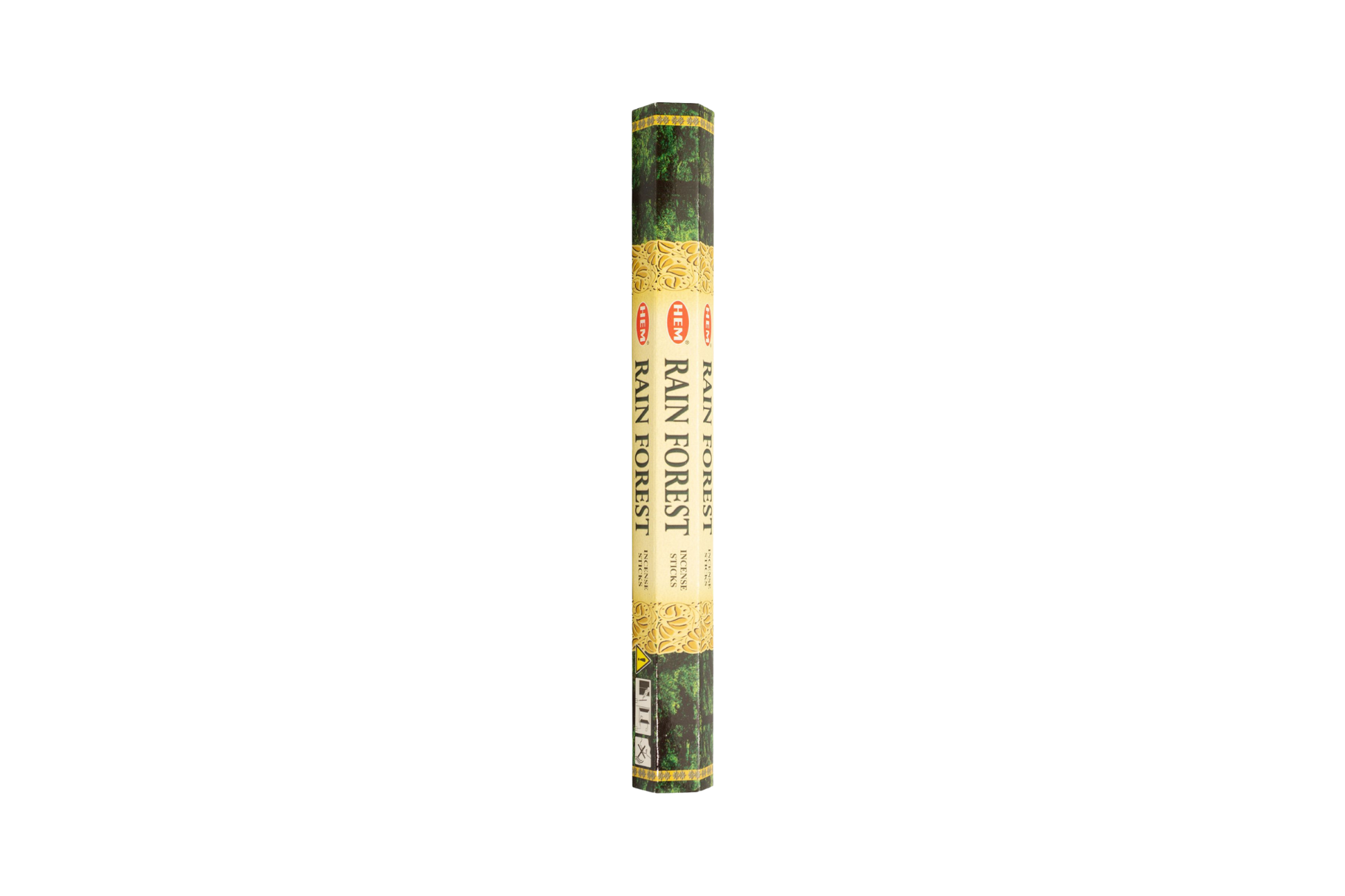 Pack of Rain Forest incense sticks on a white background