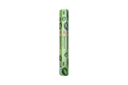 Green incense stick packaging with brand name on a white background