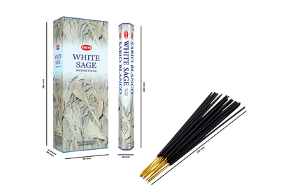 White Sage incense sticks with packaging on a white background