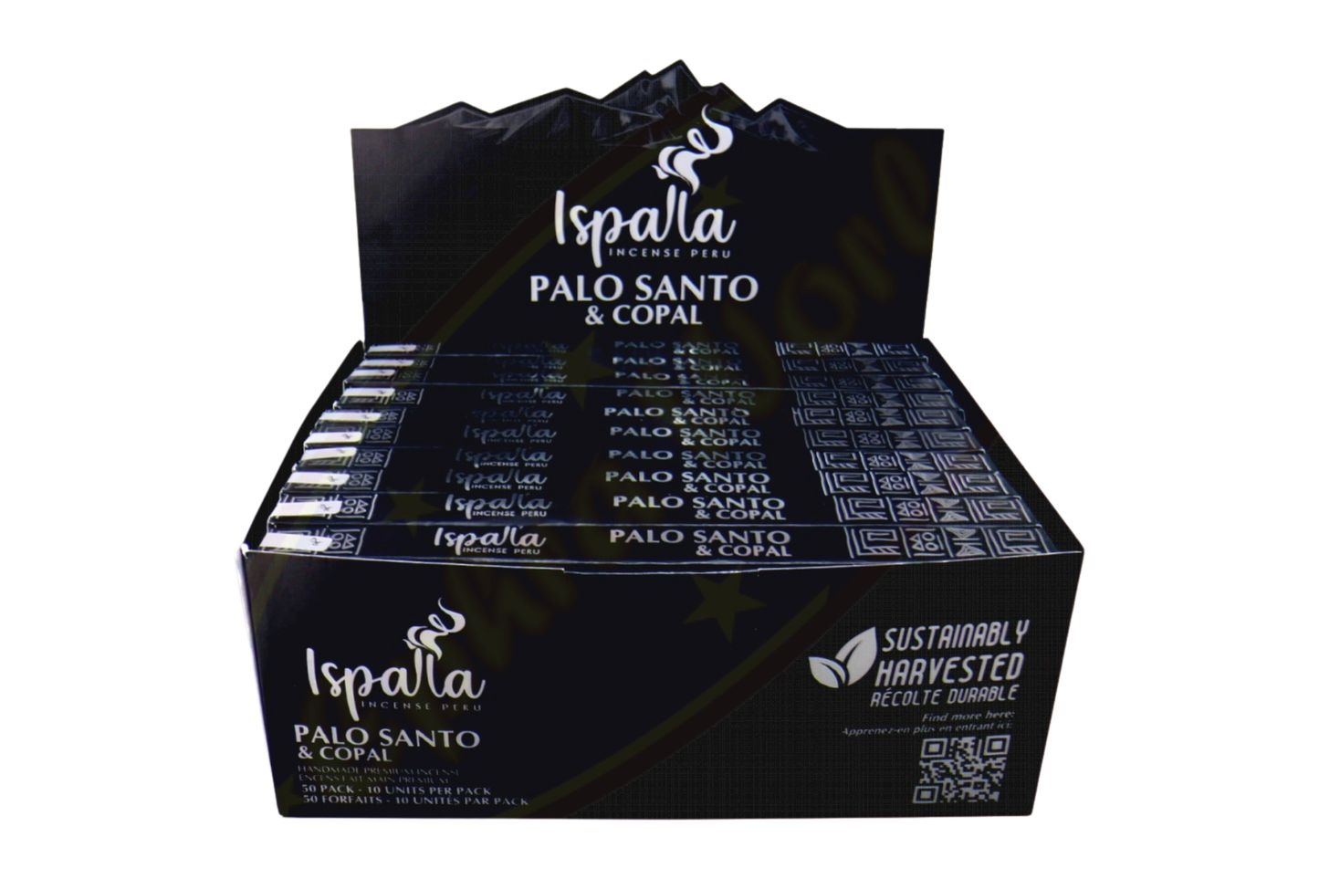 Box of Ispalla Palo Santo & Copal incense sticks on a white background