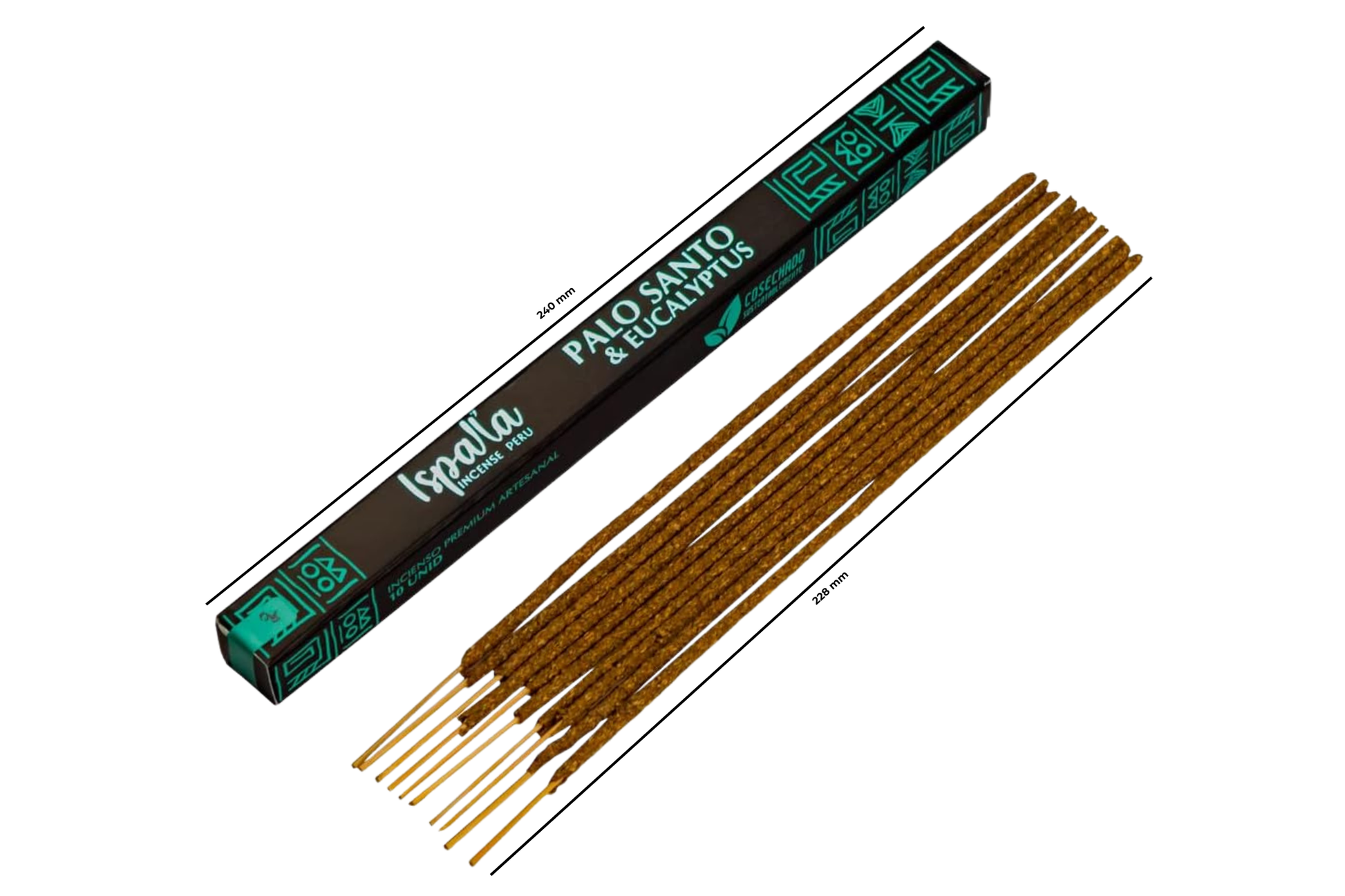 Incense sticks with their packaging on a white background