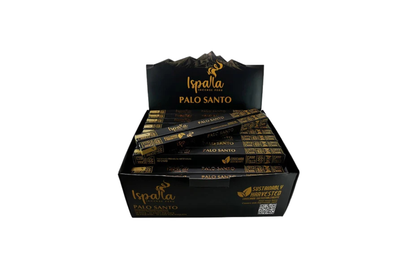 Box of Ispalla Palo Santo with black and gold design