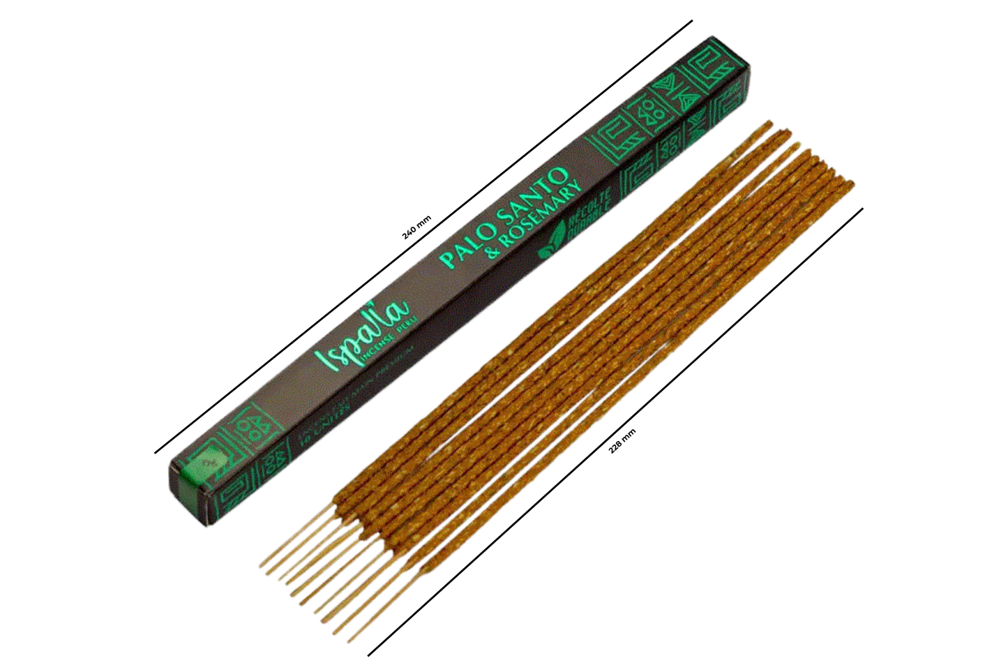 Incense sticks with their packaging on a white background