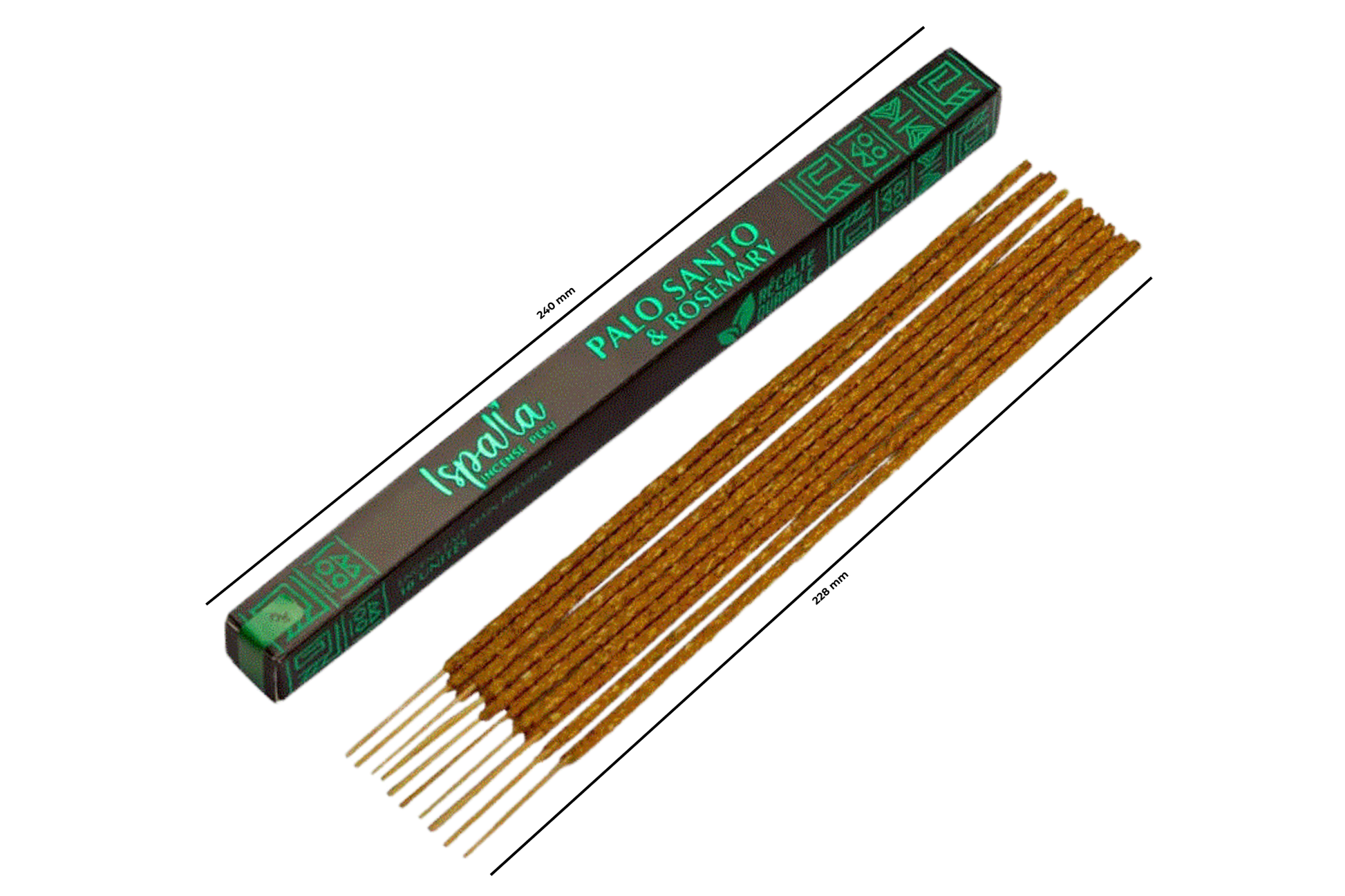 Incense sticks with their packaging on a white background