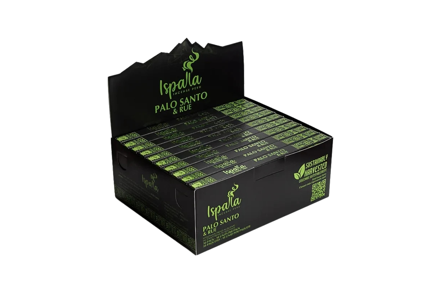Box of Ispalla Palo Santo & Rue products on a white background