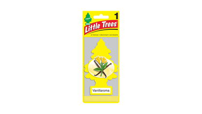 Little Trees Vanillaroma air freshener packaging on a white background