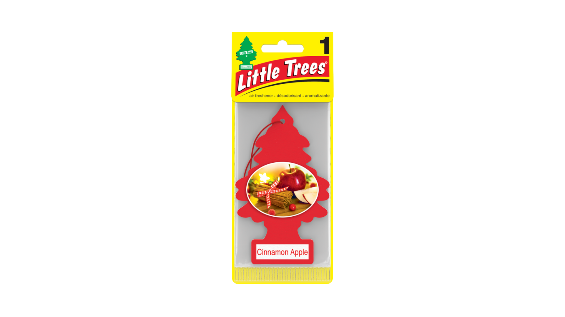 Little Trees Cinnamon Apple air freshener on a white background