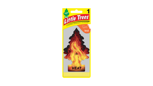 Little Trees Heat air freshener packaging on a white background
