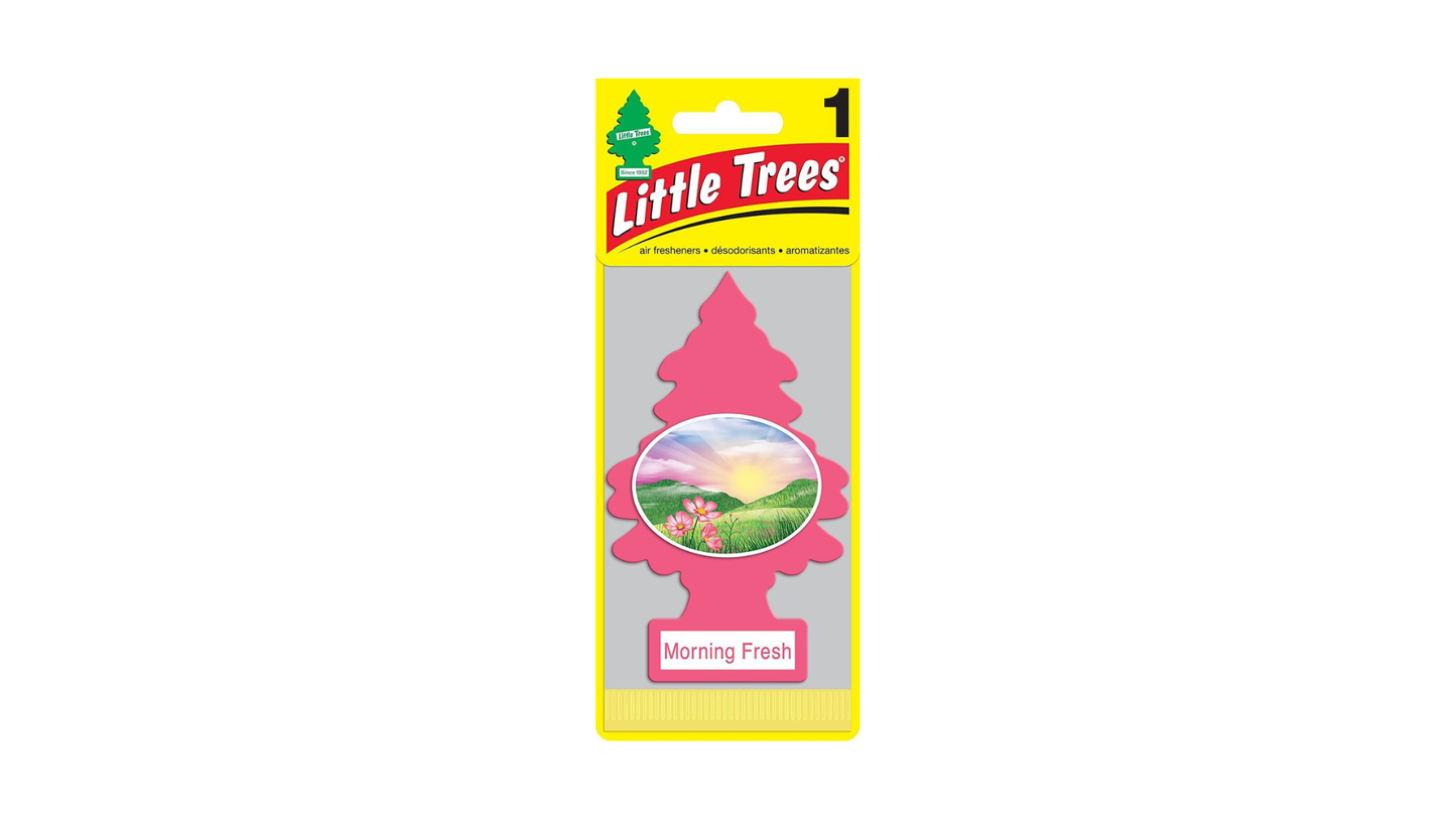 Pink Little Trees air freshener packaging on a white background