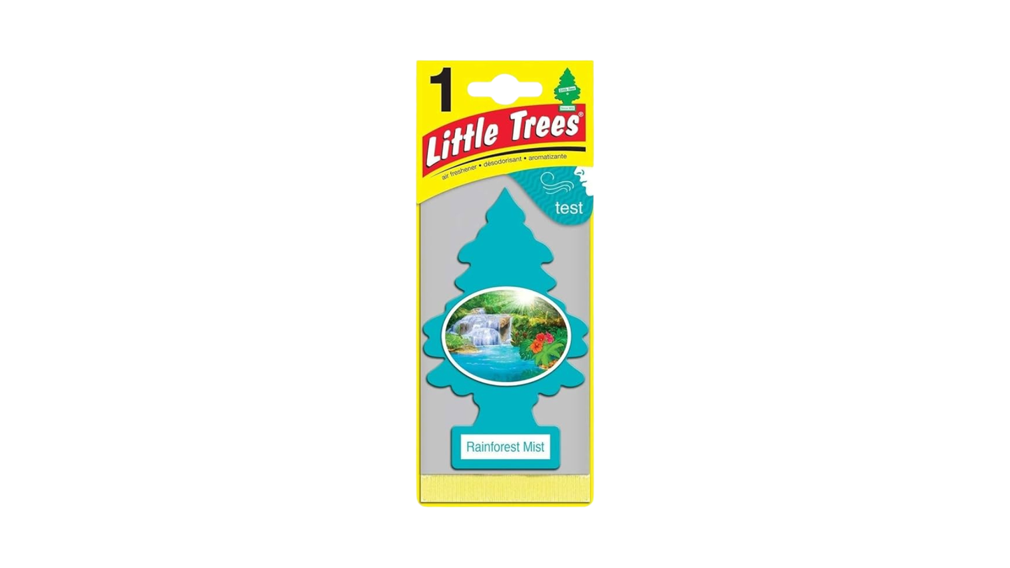 Little Trees air freshener packaging on a white background