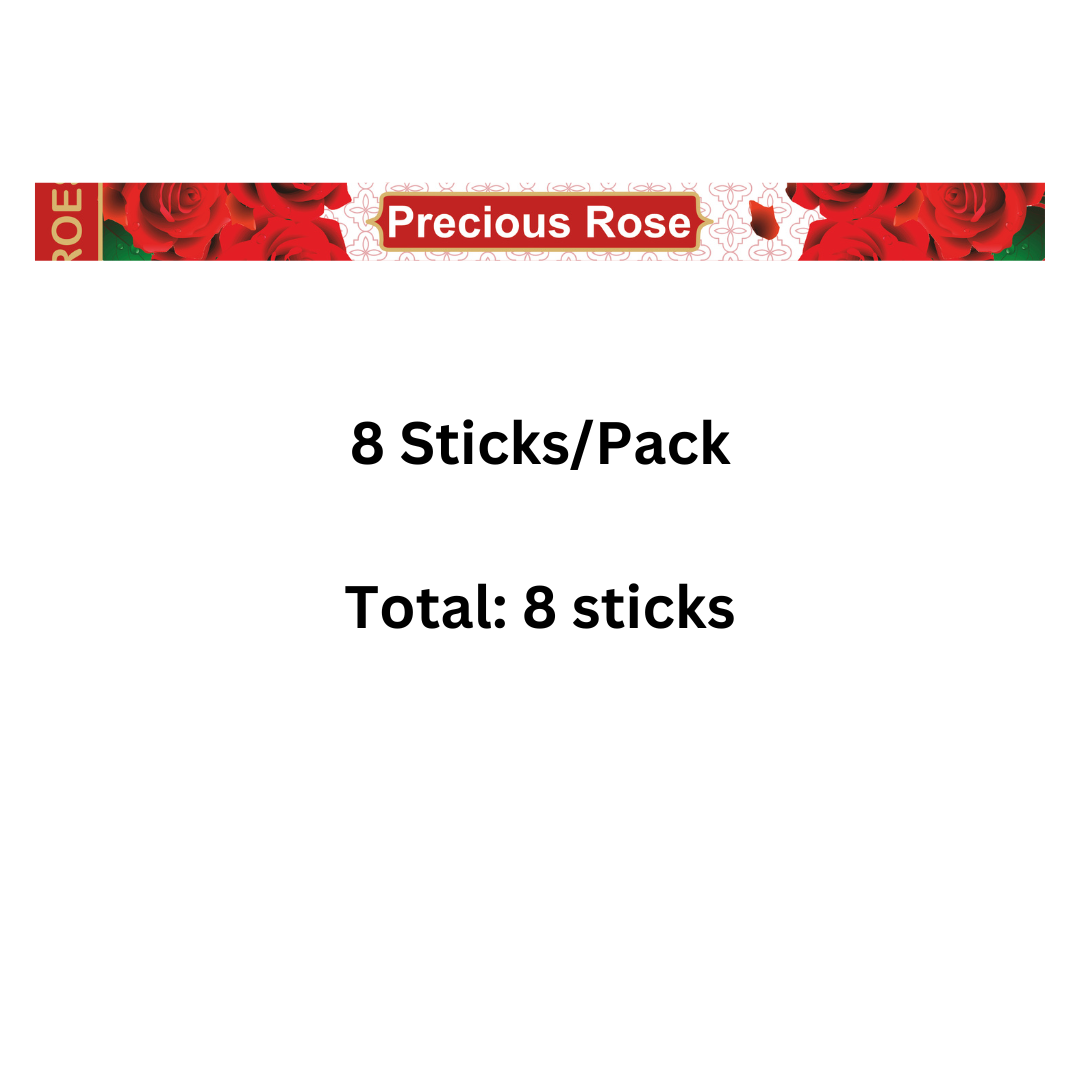 Rose product packaging with '8 Sticks/Pack' text on a white background