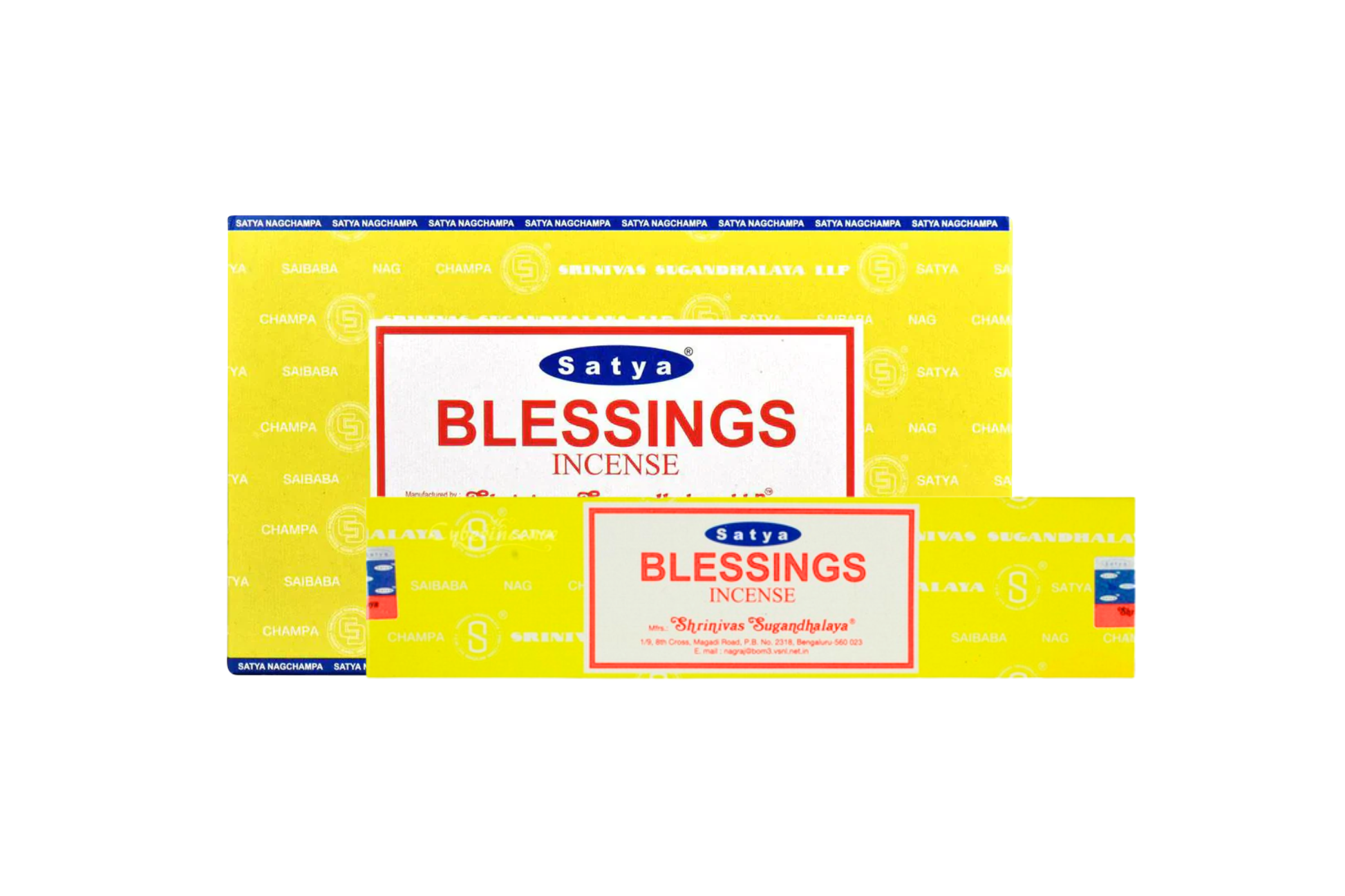 Box of Satya Blessings Incense on a white background