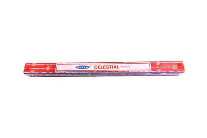 Box of Celestial incense sticks on a white background