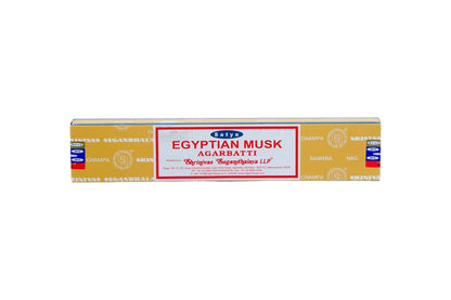 Box of Satya Egyptian Musk incense sticks on a white background. Epic Saves