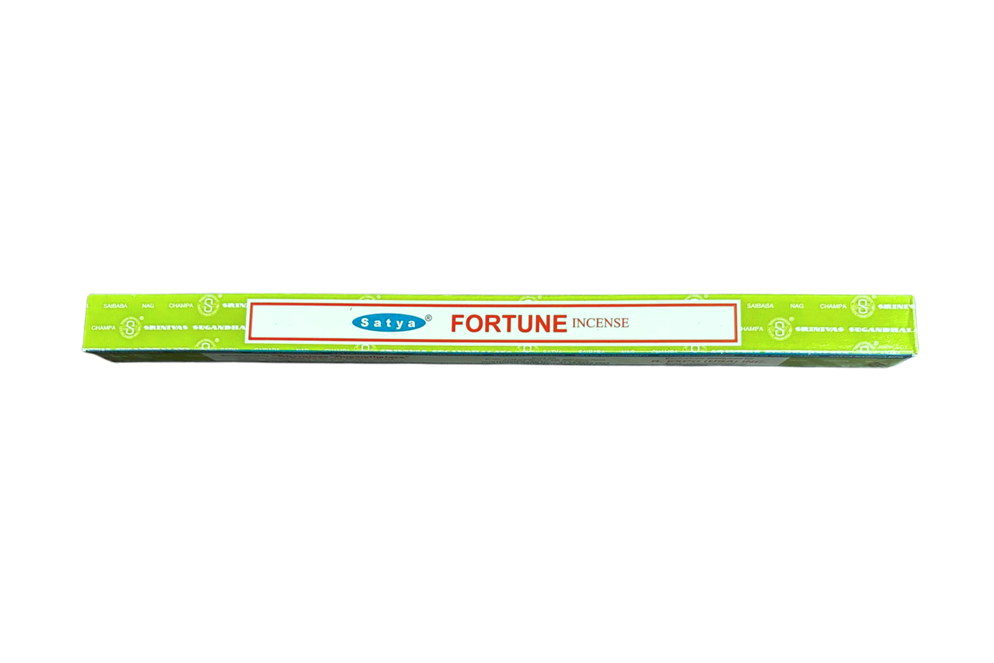 Box of Satya Fortune incense on a white background