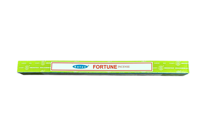 Box of Satya Fortune incense on a white background
