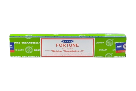 Box of Satya Fortune Incense on a white background