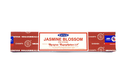 Jasmine blossom incense stick package with visible branding on a white background
