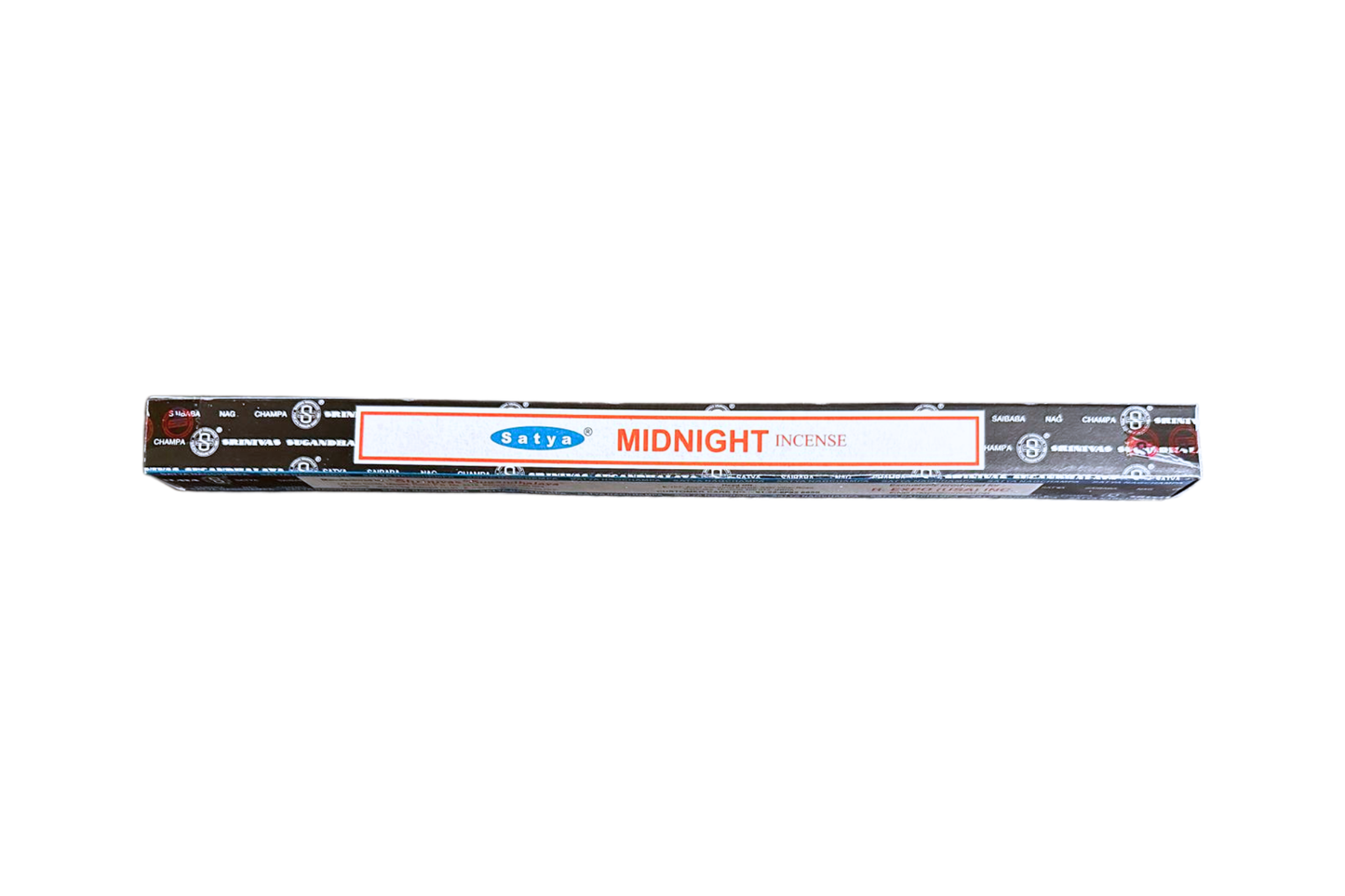 Box of midnight incense on a white background
