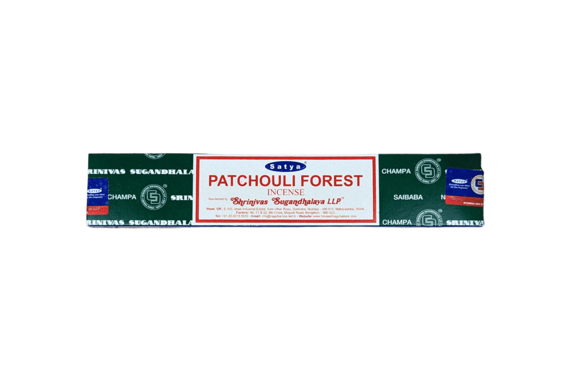 Box of Satya Patchouli Forest 15 gram incense sticks. 