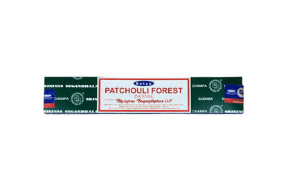 Box of Satya Patchouli Forest 15 gram incense sticks. 