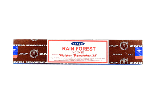 Rain Forest incense packaging with brand logo on a white background