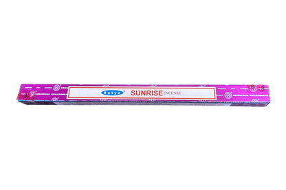 Box of Sunrise incense on a white background