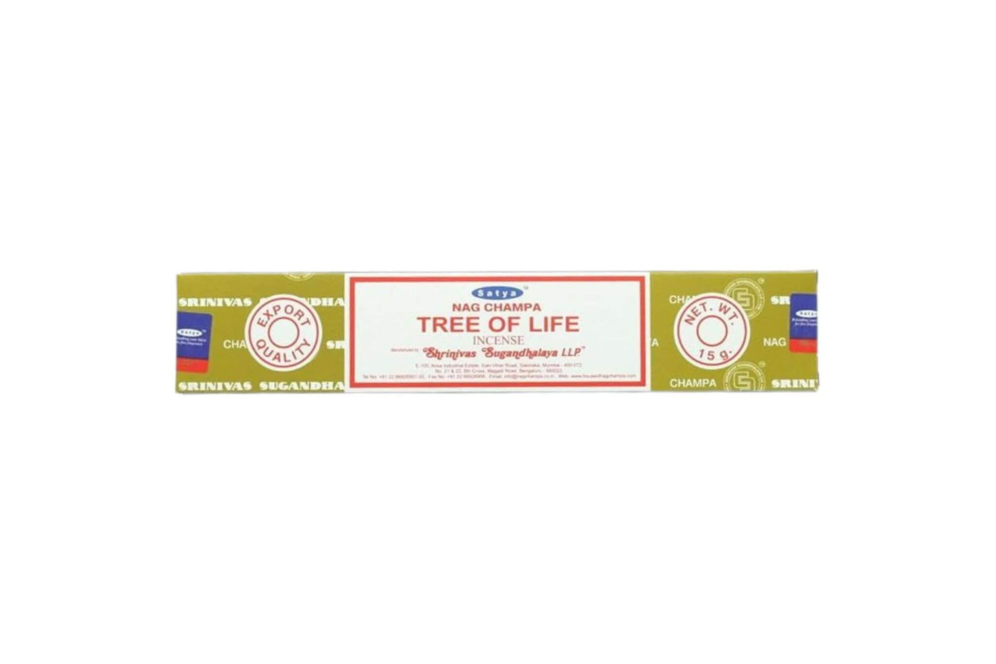 Box of Tree of Life incense sticks on a white background