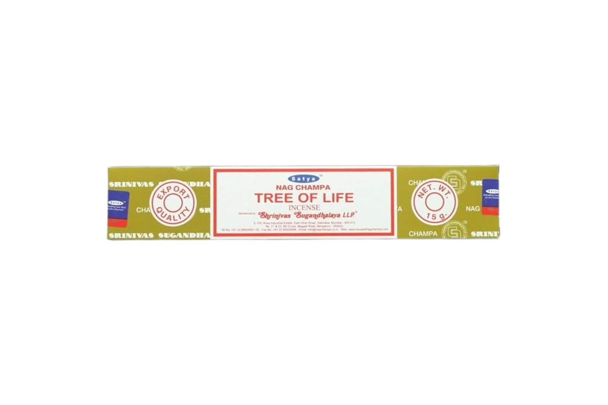 Box of Tree of Life incense sticks on a white background