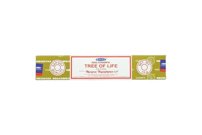 Box of Tree of Life incense sticks on a white background