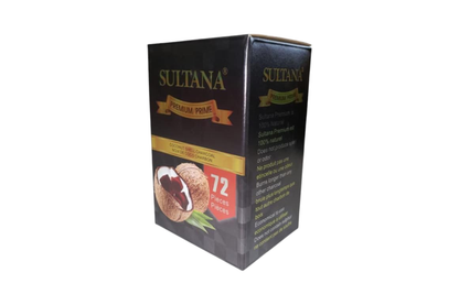 Sultana charcoal product packaging on a white background