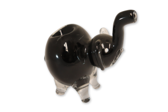 Elephant Glass Pipe: Black - Pack of 1