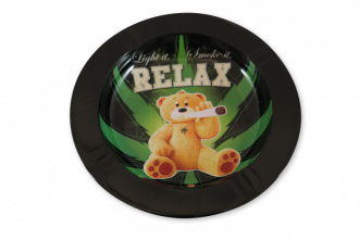 Black Circular Rolling Trays: Relax Bear - Pack of 1