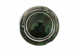 Camo Glass Ashtray: Black &amp; Green - Pack of 1
