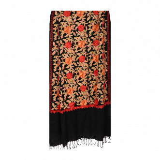 Hand Embroidered Black Kashmiri Shawl